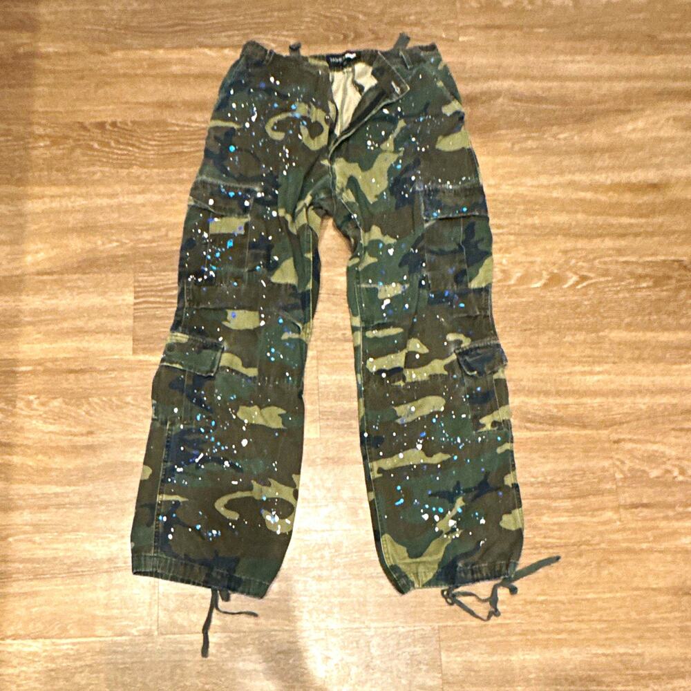 Fashion Nova Women's Camo Cargo Pants, Drawstring, Pockets, M